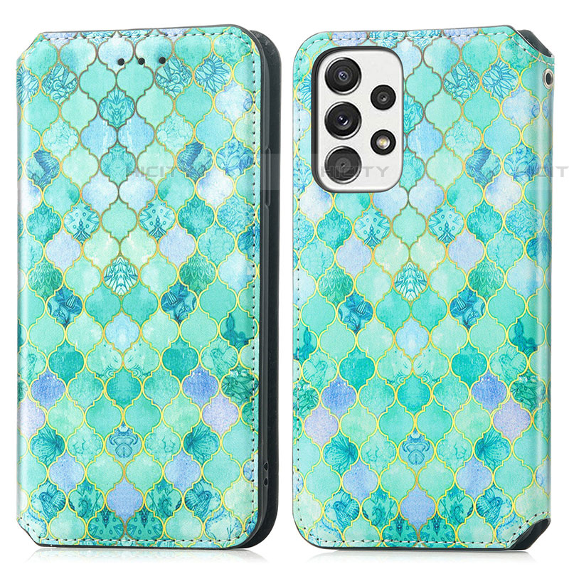 Custodia Portafoglio In Pelle Fantasia Modello Cover con Supporto S02D per Samsung Galaxy A53 5G