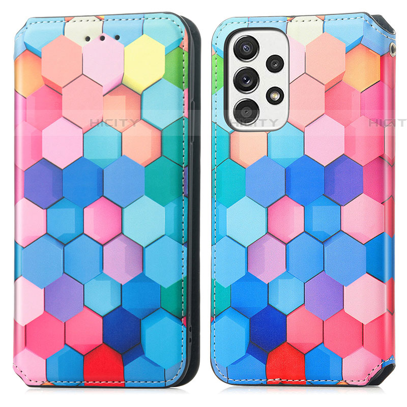 Custodia Portafoglio In Pelle Fantasia Modello Cover con Supporto S02D per Samsung Galaxy A53 5G Colorato