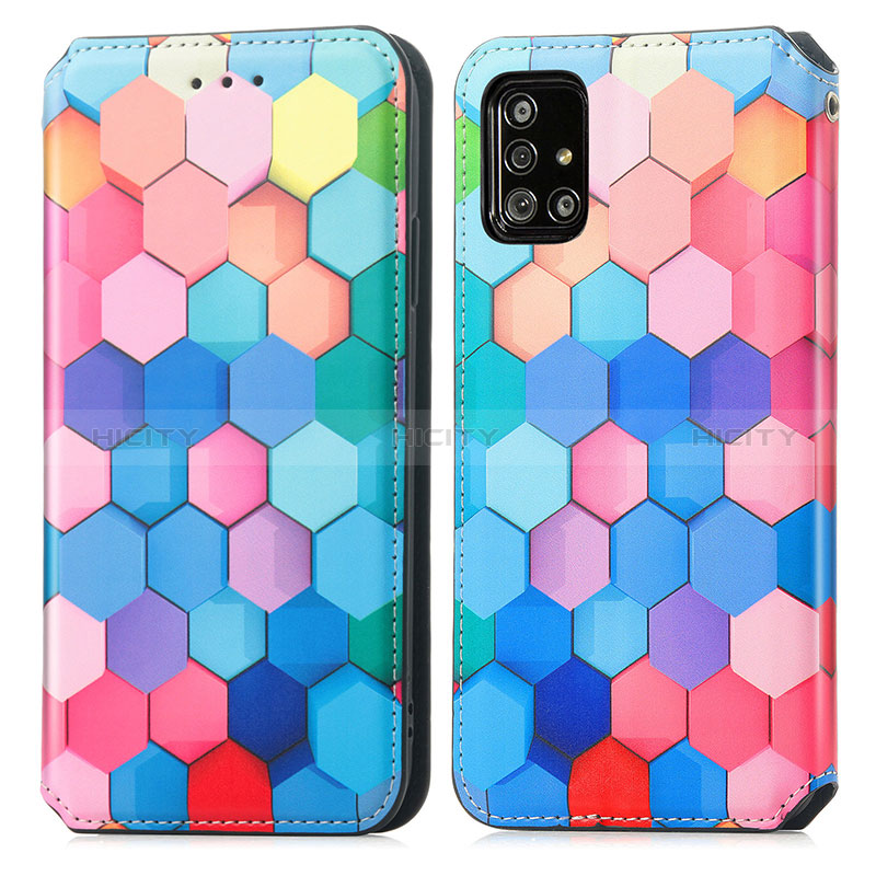 Custodia Portafoglio In Pelle Fantasia Modello Cover con Supporto S02D per Samsung Galaxy A71 4G A715