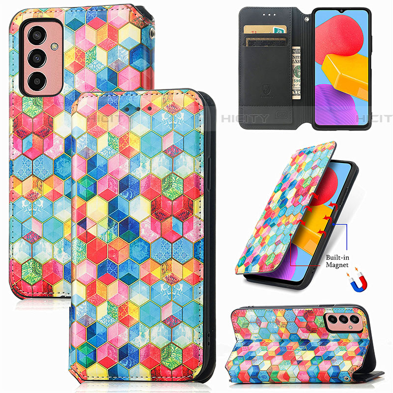 Custodia Portafoglio In Pelle Fantasia Modello Cover con Supporto S02D per Samsung Galaxy F13 4G