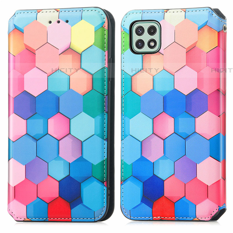 Custodia Portafoglio In Pelle Fantasia Modello Cover con Supporto S02D per Samsung Galaxy F42 5G Colorato