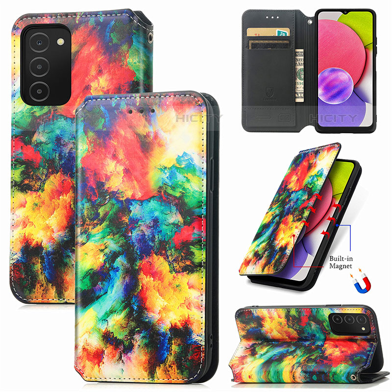 Custodia Portafoglio In Pelle Fantasia Modello Cover con Supporto S02D per Samsung Galaxy M02s