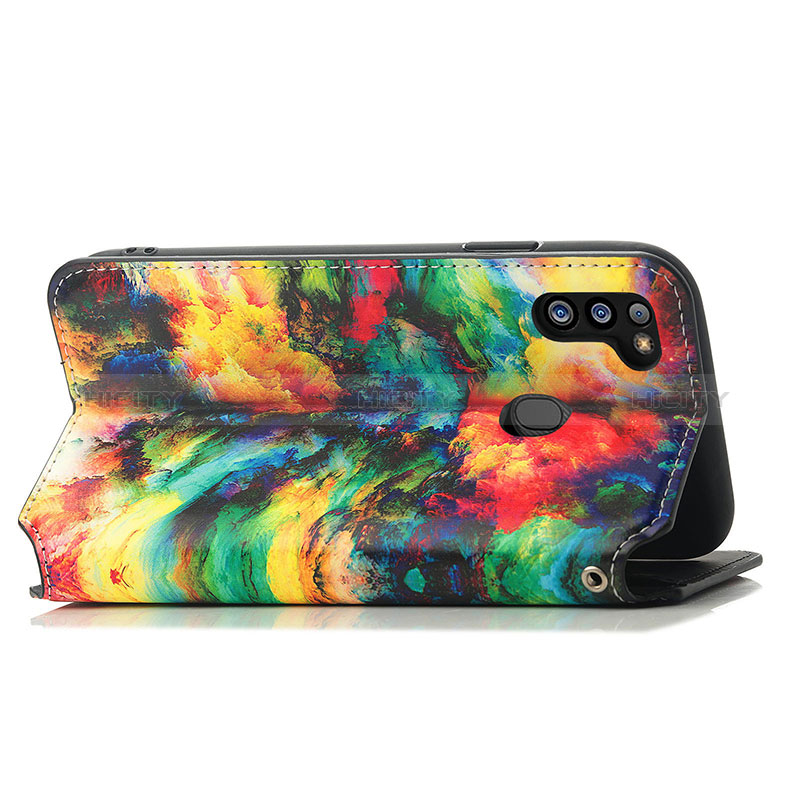 Custodia Portafoglio In Pelle Fantasia Modello Cover con Supporto S02D per Samsung Galaxy M21