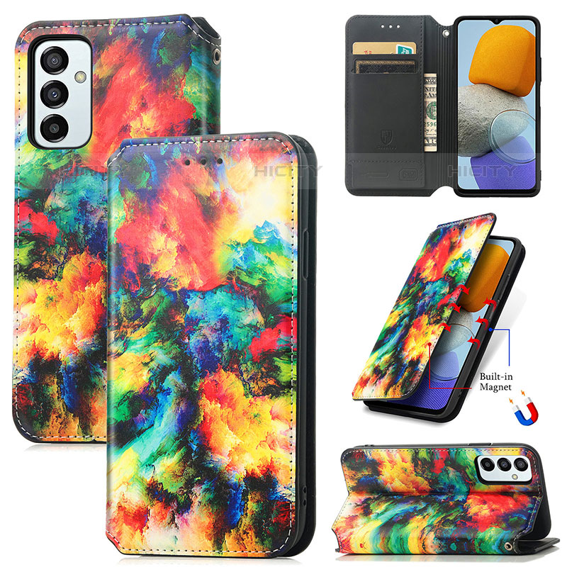 Custodia Portafoglio In Pelle Fantasia Modello Cover con Supporto S02D per Samsung Galaxy M23 5G