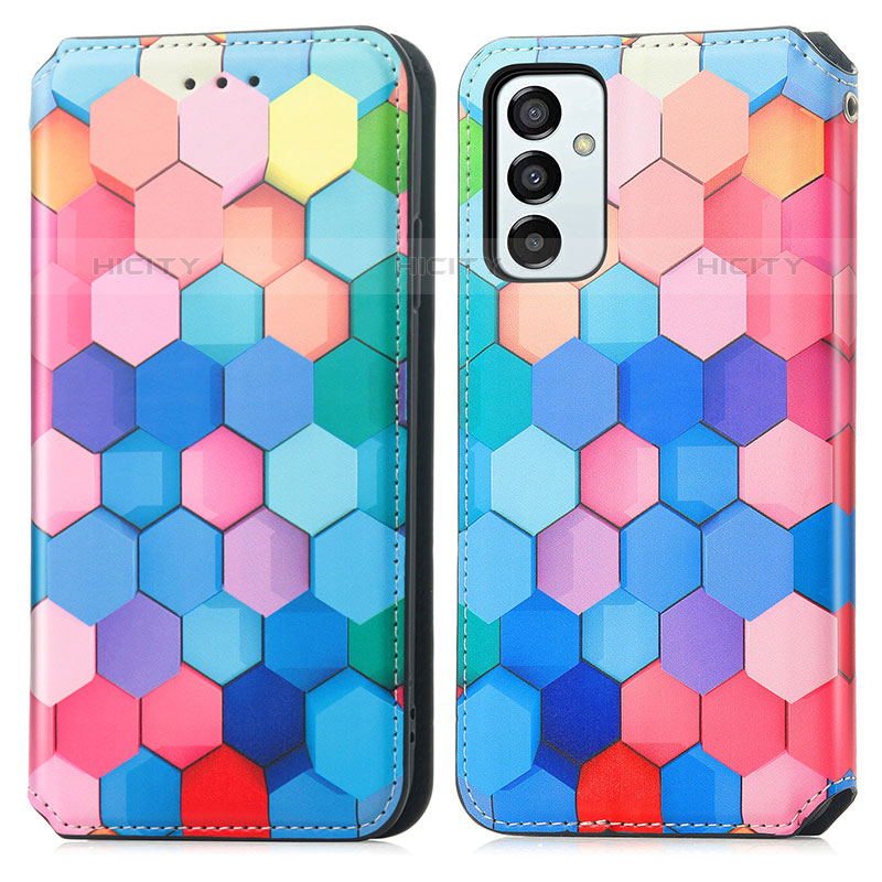 Custodia Portafoglio In Pelle Fantasia Modello Cover con Supporto S02D per Samsung Galaxy M23 5G Colorato