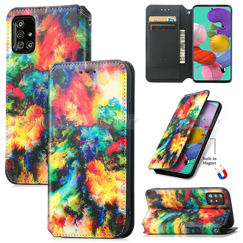 Custodia Portafoglio In Pelle Fantasia Modello Cover con Supporto S02D per Samsung Galaxy M40S