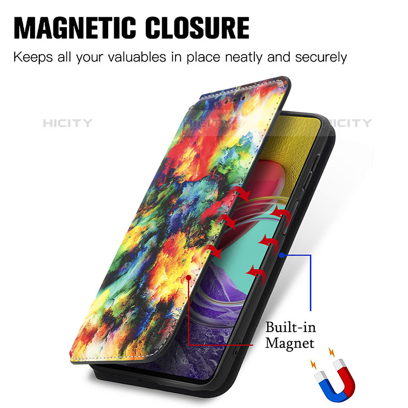 Custodia Portafoglio In Pelle Fantasia Modello Cover con Supporto S02D per Samsung Galaxy M53 5G