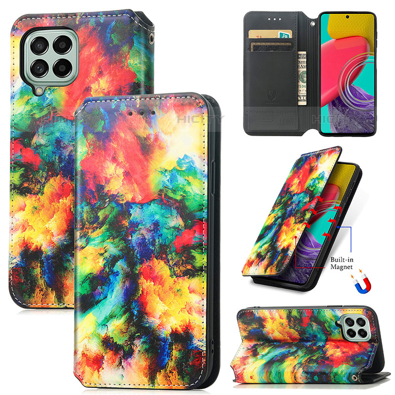 Custodia Portafoglio In Pelle Fantasia Modello Cover con Supporto S02D per Samsung Galaxy M53 5G