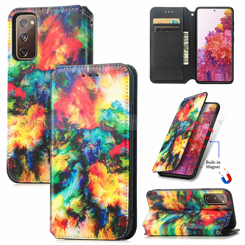 Custodia Portafoglio In Pelle Fantasia Modello Cover con Supporto S02D per Samsung Galaxy S20 FE (2022) 5G