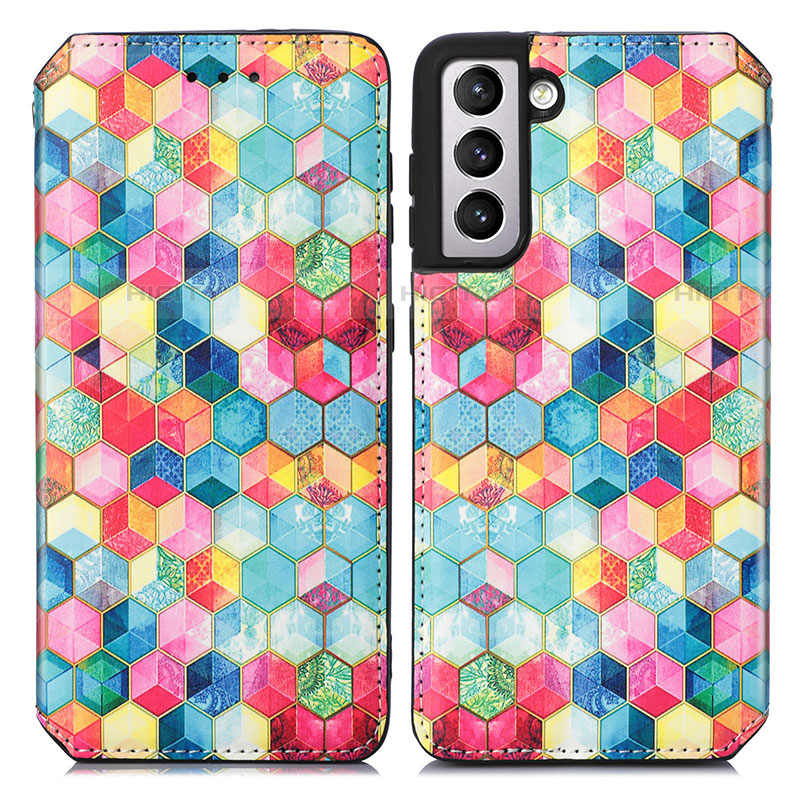 Custodia Portafoglio In Pelle Fantasia Modello Cover con Supporto S02D per Samsung Galaxy S21 Plus 5G