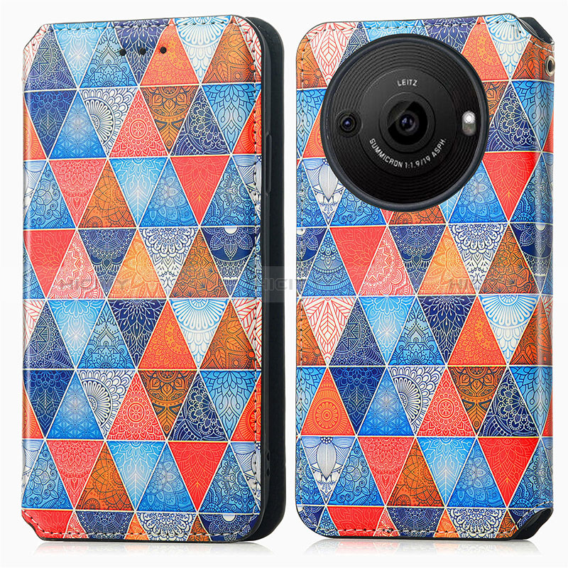 Custodia Portafoglio In Pelle Fantasia Modello Cover con Supporto S02D per Sharp Aquos R8s Pro