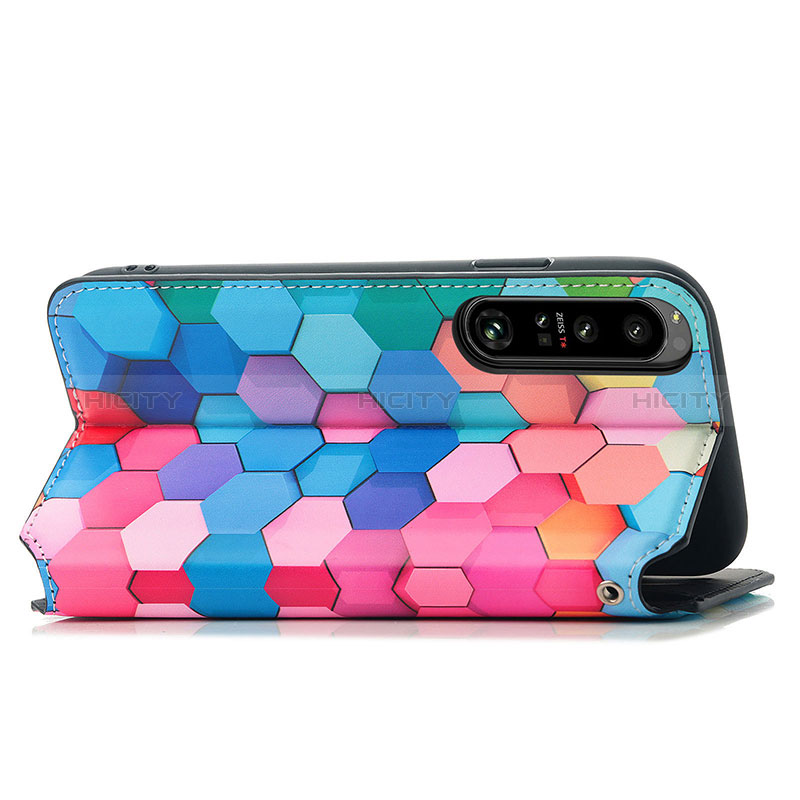 Custodia Portafoglio In Pelle Fantasia Modello Cover con Supporto S02D per Sony Xperia 1 IV