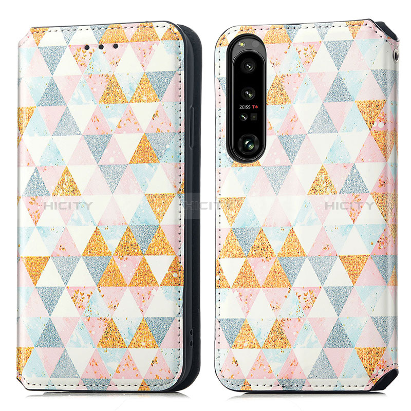 Custodia Portafoglio In Pelle Fantasia Modello Cover con Supporto S02D per Sony Xperia 1 IV