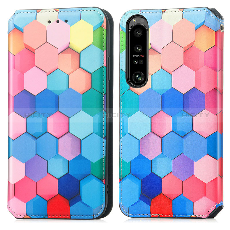 Custodia Portafoglio In Pelle Fantasia Modello Cover con Supporto S02D per Sony Xperia 1 IV Colorato