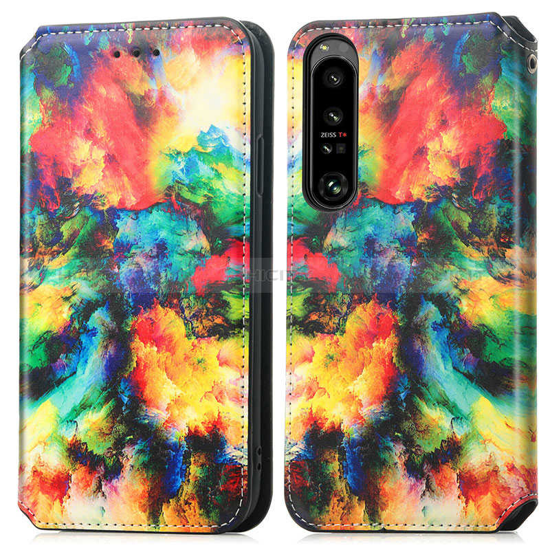 Custodia Portafoglio In Pelle Fantasia Modello Cover con Supporto S02D per Sony Xperia 1 IV SO-51C