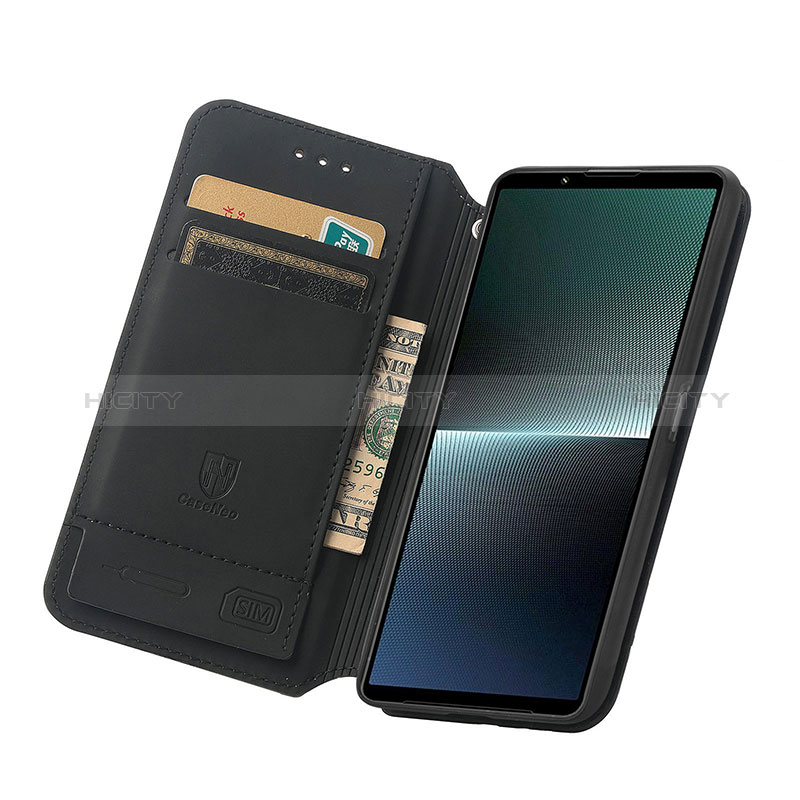 Custodia Portafoglio In Pelle Fantasia Modello Cover con Supporto S02D per Sony Xperia 1 V