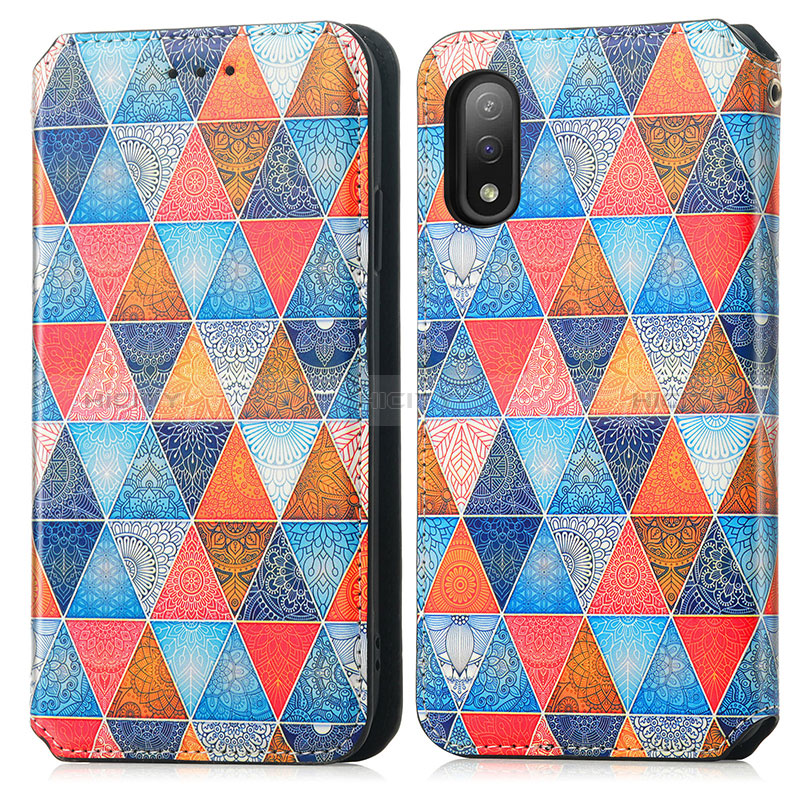 Custodia Portafoglio In Pelle Fantasia Modello Cover con Supporto S02D per Sony Xperia Ace II SO-41B