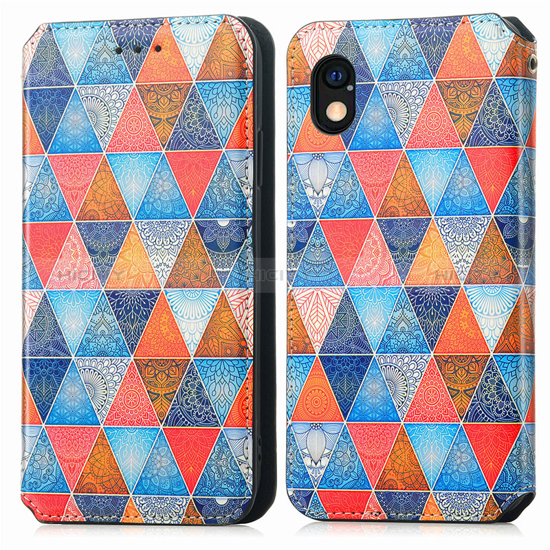 Custodia Portafoglio In Pelle Fantasia Modello Cover con Supporto S02D per Sony Xperia Ace III SOG08