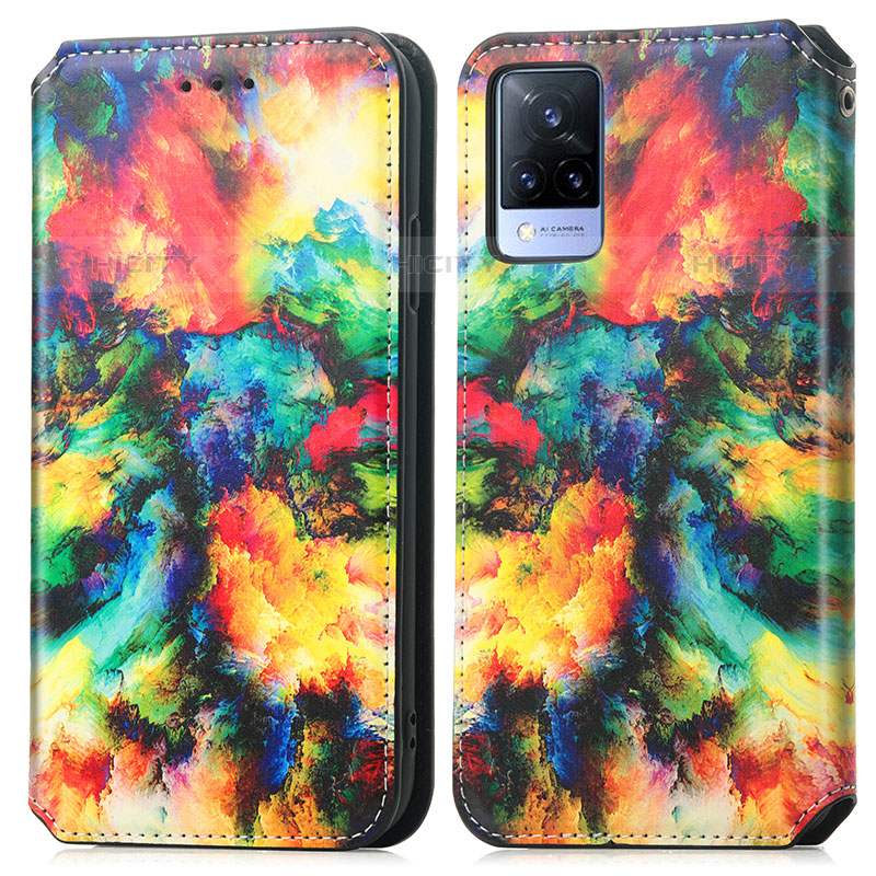 Custodia Portafoglio In Pelle Fantasia Modello Cover con Supporto S02D per Vivo V21s 5G