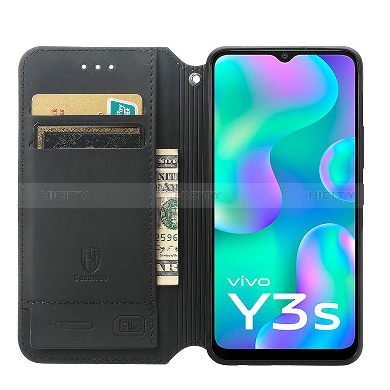 Custodia Portafoglio In Pelle Fantasia Modello Cover con Supporto S02D per Vivo Y3s (2021)