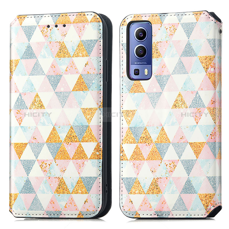 Custodia Portafoglio In Pelle Fantasia Modello Cover con Supporto S02D per Vivo Y75s 5G