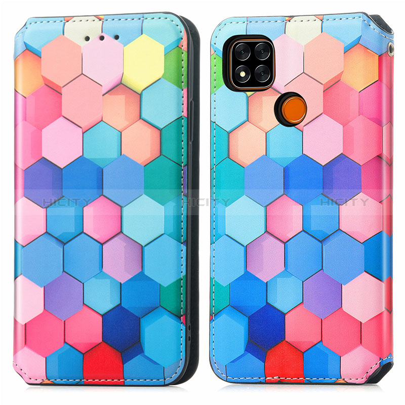 Custodia Portafoglio In Pelle Fantasia Modello Cover con Supporto S02D per Xiaomi POCO C3 Colorato