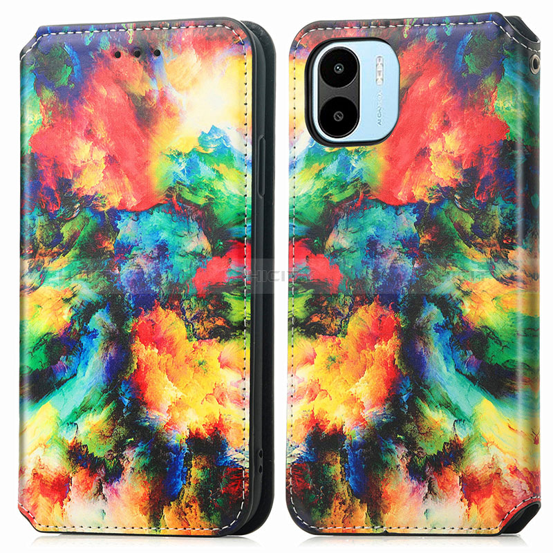 Custodia Portafoglio In Pelle Fantasia Modello Cover con Supporto S02D per Xiaomi Poco C50 Multicolore