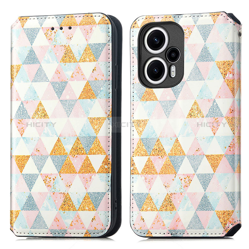 Custodia Portafoglio In Pelle Fantasia Modello Cover con Supporto S02D per Xiaomi Poco F5 5G