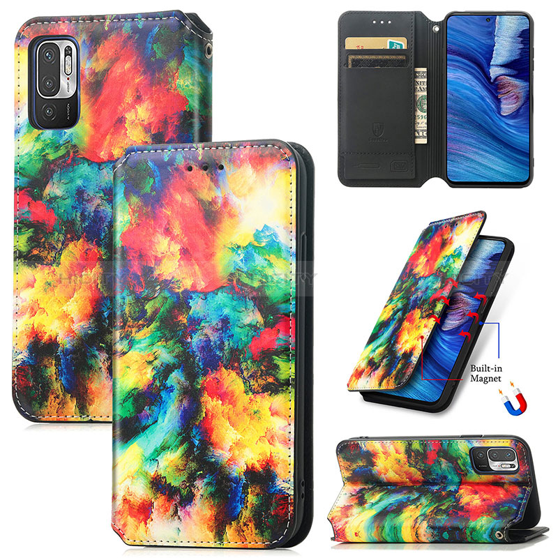 Custodia Portafoglio In Pelle Fantasia Modello Cover con Supporto S02D per Xiaomi POCO M3 Pro 5G