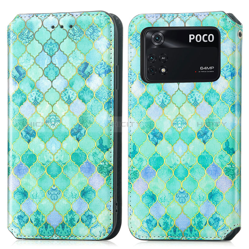 Custodia Portafoglio In Pelle Fantasia Modello Cover con Supporto S02D per Xiaomi Poco M4 Pro 4G