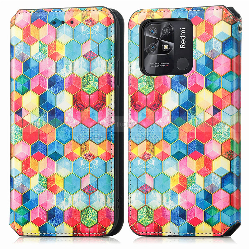 Custodia Portafoglio In Pelle Fantasia Modello Cover con Supporto S02D per Xiaomi Redmi 10 Power