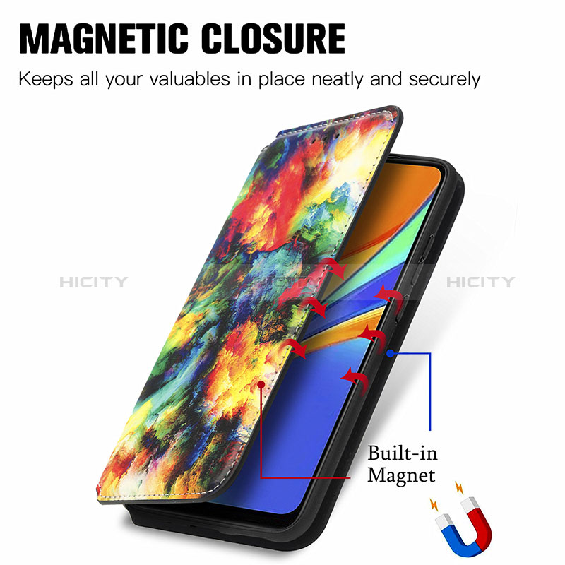 Custodia Portafoglio In Pelle Fantasia Modello Cover con Supporto S02D per Xiaomi Redmi 9 Activ