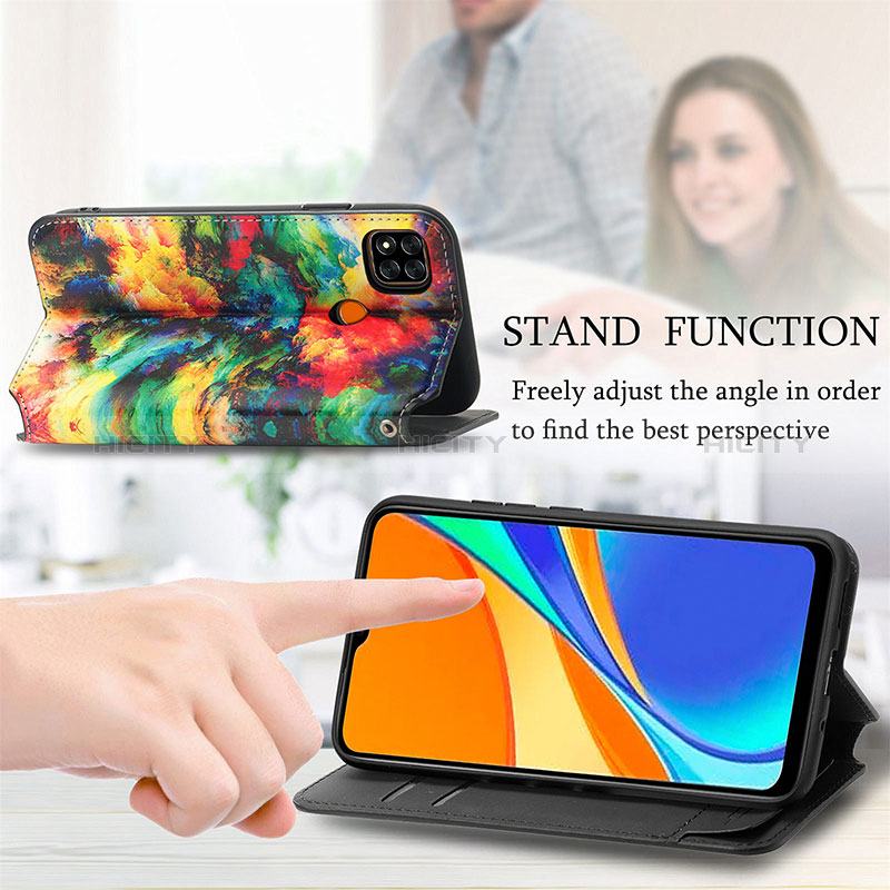 Custodia Portafoglio In Pelle Fantasia Modello Cover con Supporto S02D per Xiaomi Redmi 9 Activ