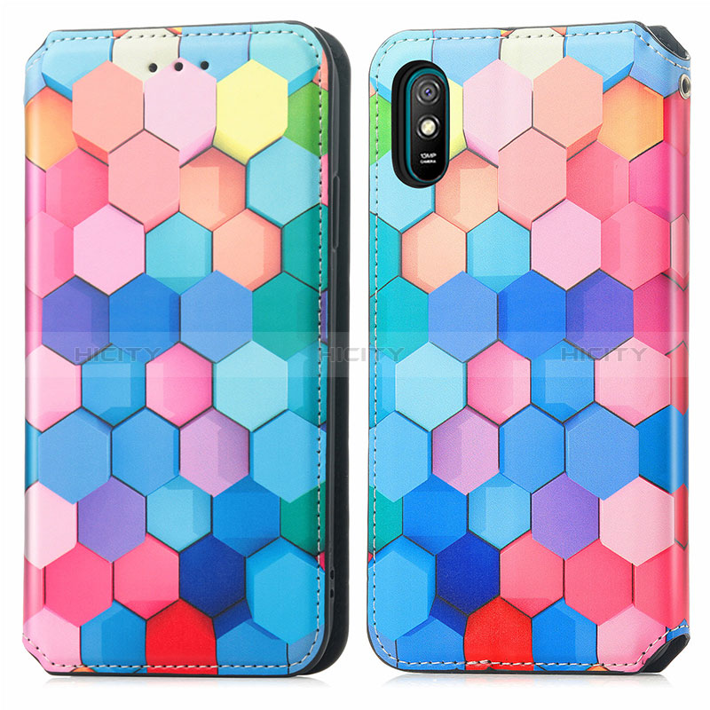 Custodia Portafoglio In Pelle Fantasia Modello Cover con Supporto S02D per Xiaomi Redmi 9AT