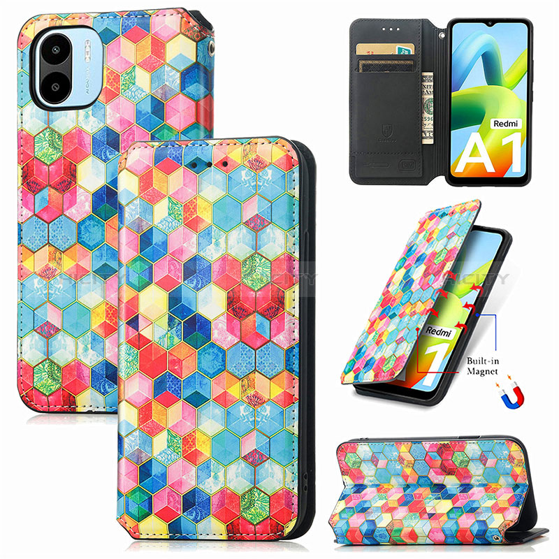 Custodia Portafoglio In Pelle Fantasia Modello Cover con Supporto S02D per Xiaomi Redmi A2