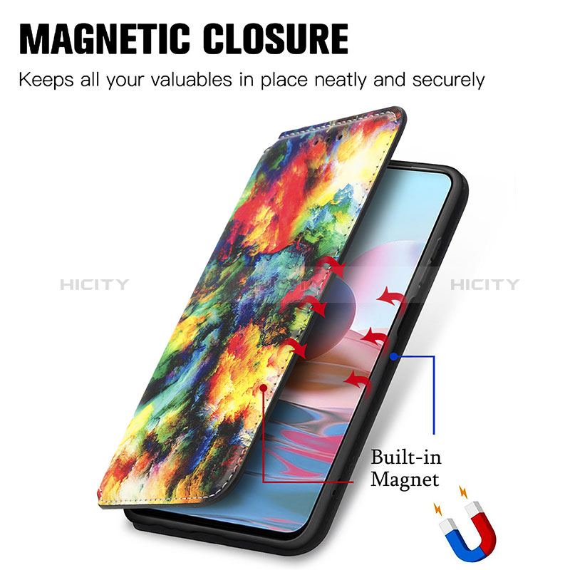 Custodia Portafoglio In Pelle Fantasia Modello Cover con Supporto S02D per Xiaomi Redmi Note 10 4G