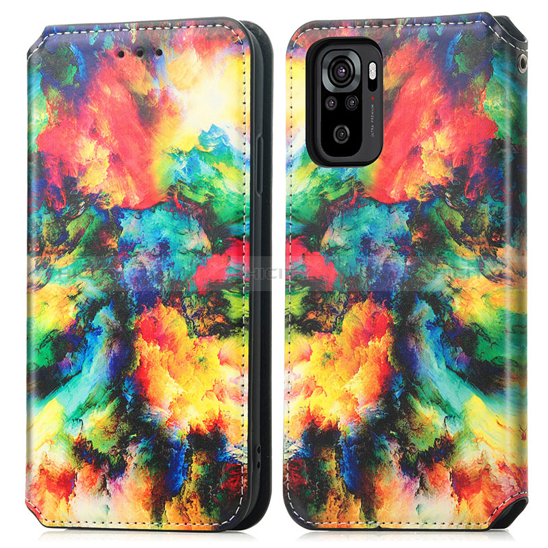 Custodia Portafoglio In Pelle Fantasia Modello Cover con Supporto S02D per Xiaomi Redmi Note 10 4G