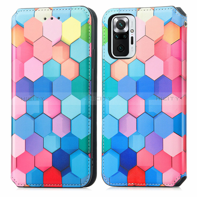 Custodia Portafoglio In Pelle Fantasia Modello Cover con Supporto S02D per Xiaomi Redmi Note 10 Pro 4G