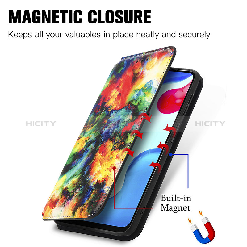 Custodia Portafoglio In Pelle Fantasia Modello Cover con Supporto S02D per Xiaomi Redmi Note 11 4G (2022)