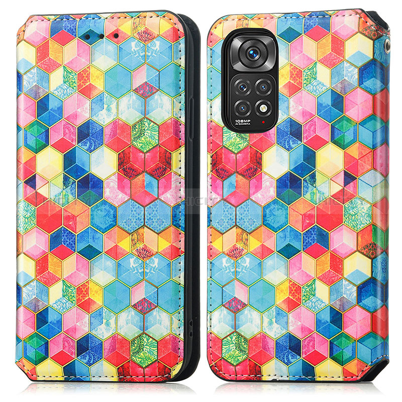 Custodia Portafoglio In Pelle Fantasia Modello Cover con Supporto S02D per Xiaomi Redmi Note 11 4G (2022)