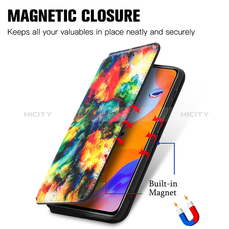 Custodia Portafoglio In Pelle Fantasia Modello Cover con Supporto S02D per Xiaomi Redmi Note 11 Pro 4G