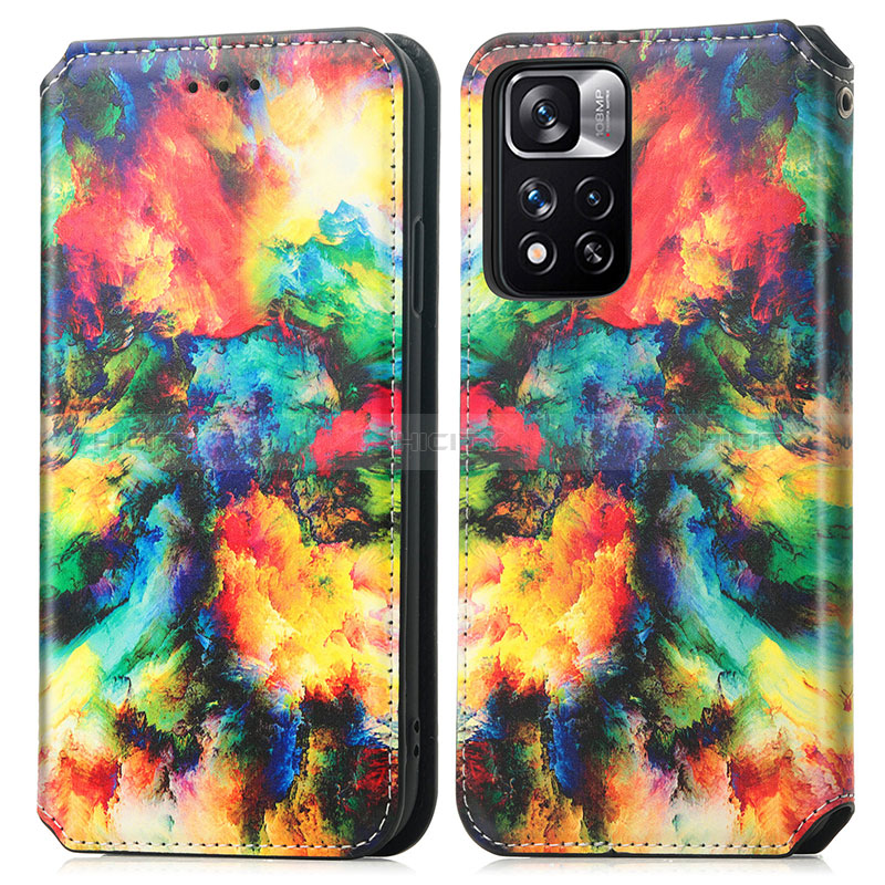 Custodia Portafoglio In Pelle Fantasia Modello Cover con Supporto S02D per Xiaomi Redmi Note 11 Pro+ Plus 5G