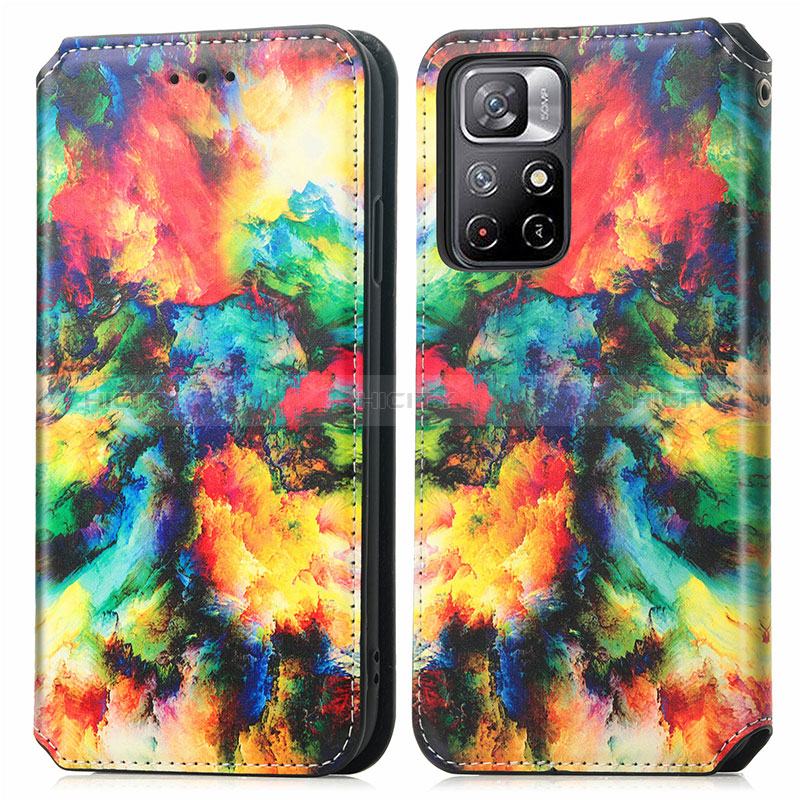 Custodia Portafoglio In Pelle Fantasia Modello Cover con Supporto S02D per Xiaomi Redmi Note 11T 5G