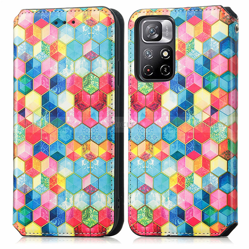 Custodia Portafoglio In Pelle Fantasia Modello Cover con Supporto S02D per Xiaomi Redmi Note 11T 5G