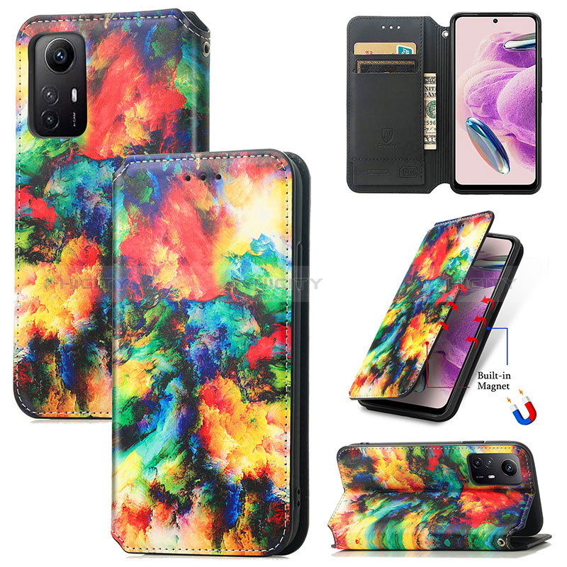 Custodia Portafoglio In Pelle Fantasia Modello Cover con Supporto S02D per Xiaomi Redmi Note 12S