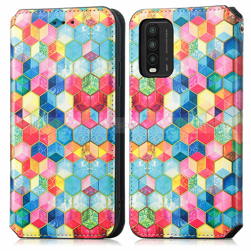 Custodia Portafoglio In Pelle Fantasia Modello Cover con Supporto S02D per Xiaomi Redmi Note 9 4G