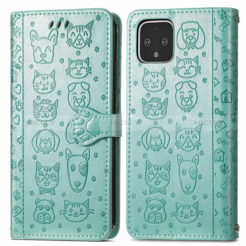 Custodia Portafoglio In Pelle Fantasia Modello Cover con Supporto S03D per Google Pixel 4