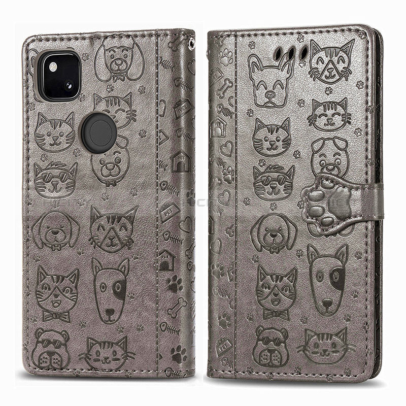 Custodia Portafoglio In Pelle Fantasia Modello Cover con Supporto S03D per Google Pixel 4a