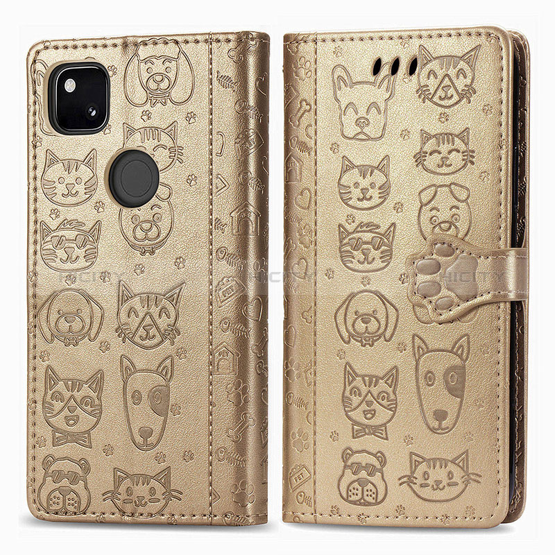 Custodia Portafoglio In Pelle Fantasia Modello Cover con Supporto S03D per Google Pixel 4a