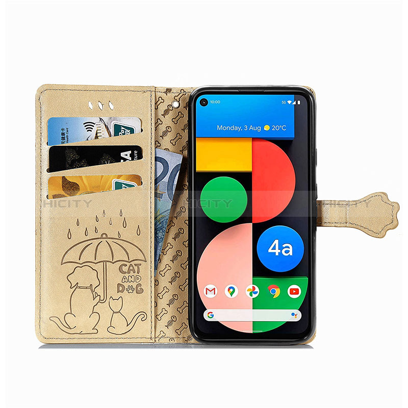 Custodia Portafoglio In Pelle Fantasia Modello Cover con Supporto S03D per Google Pixel 4a 5G